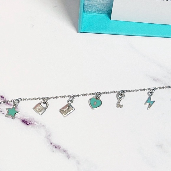 Authentic Tiffany & Co. RARE Mini Love Notes 925 Sterling Silver Charm Bracelet - Picture 8 of 12
